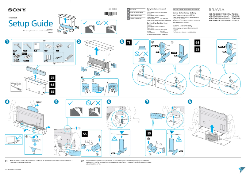 Página nº 1 - Guía de instalación Sony Bravia XBR-75X800H