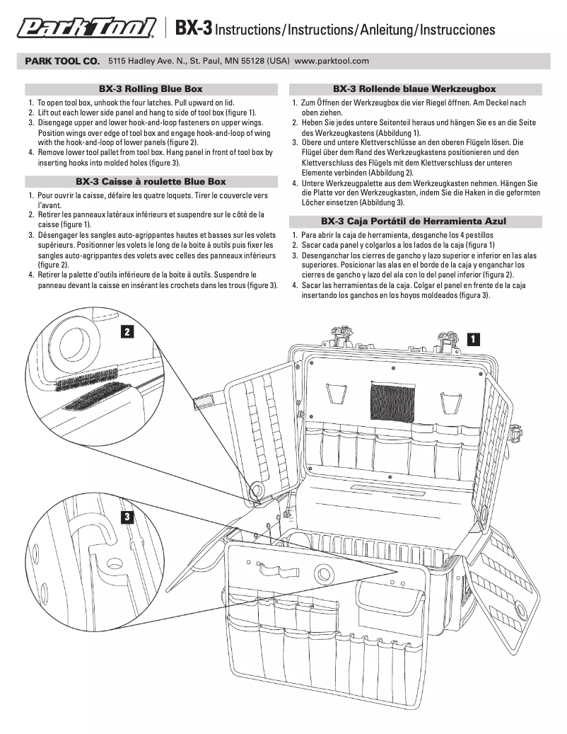 Página 1 del manual Manual de usuario Park Tool BX-3