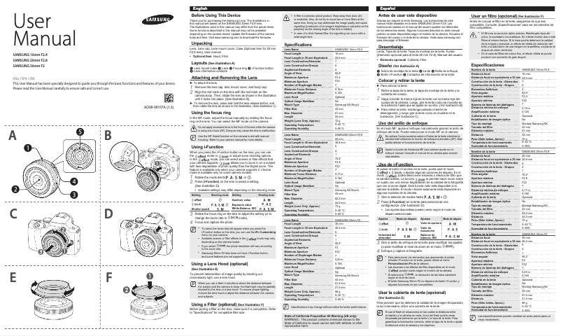 Página 1 del manual Manual de usuario Samsung W20NS