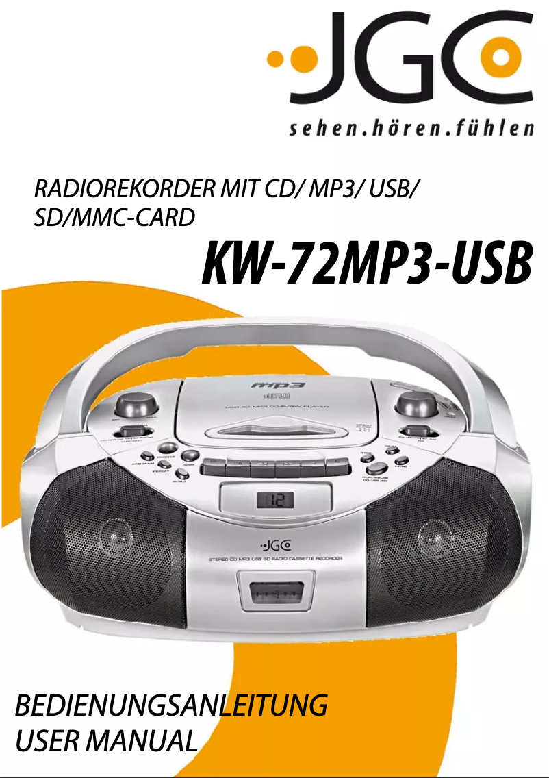 Página 1 del manual Manual de usuario JGC KW-72MP3-USB