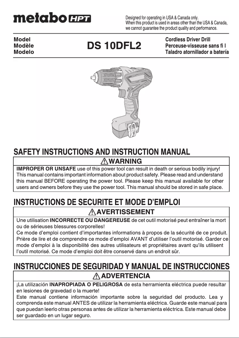 Imagen de la primera página del manual del dispositivo DS 10DFL2