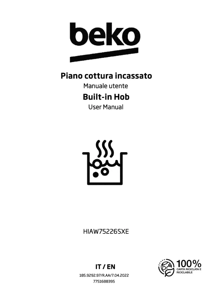 Página 1 del manual Ficha técnica Beko HIAW 75226 SXE