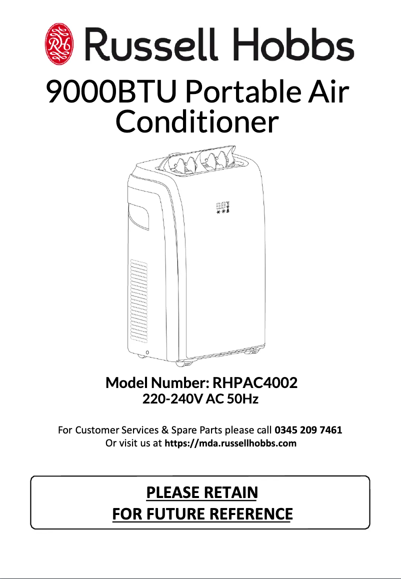 Imagen de la primera página del manual del dispositivo RHPAC4002