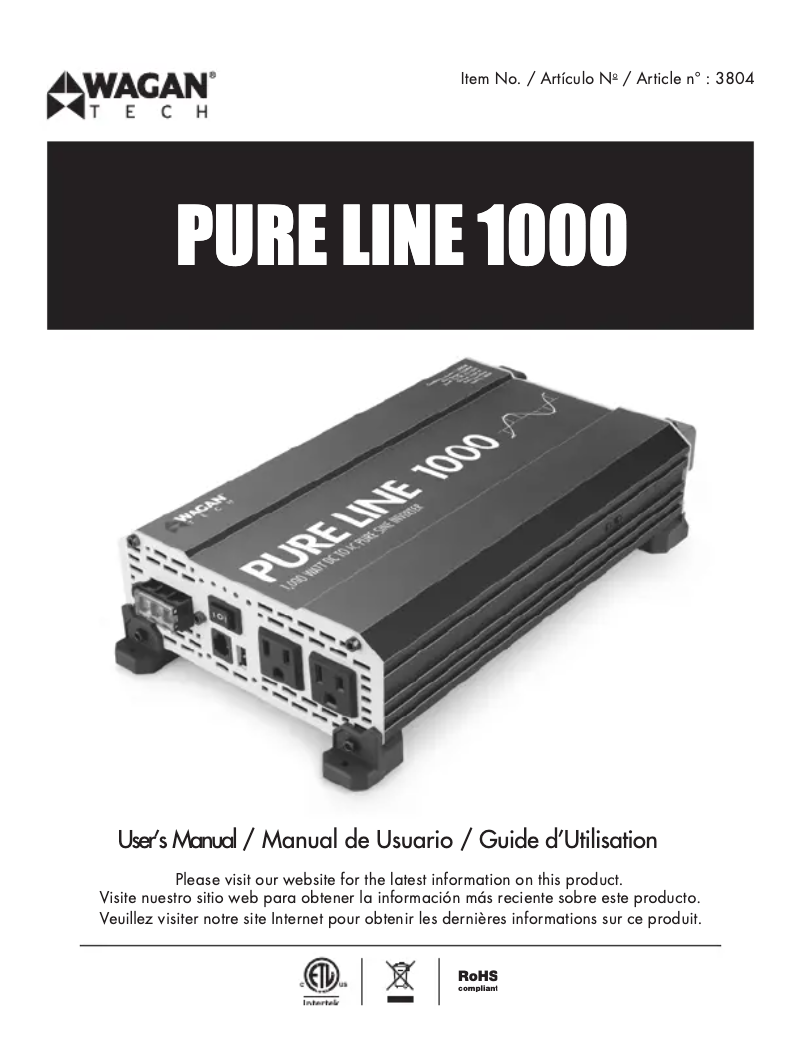 Imagen de la primera página del manual del dispositivo Pure Line 1000