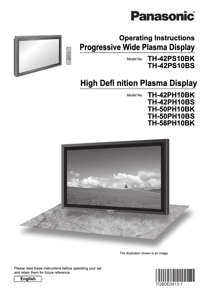 Imagen de la primera página del manual del dispositivo TH-42PS10BS