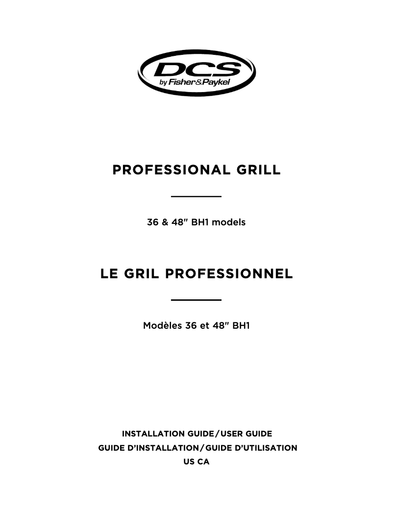 Página 1 del manual Guía de instalación Fisher & Paykel BGB48-BQAR-L