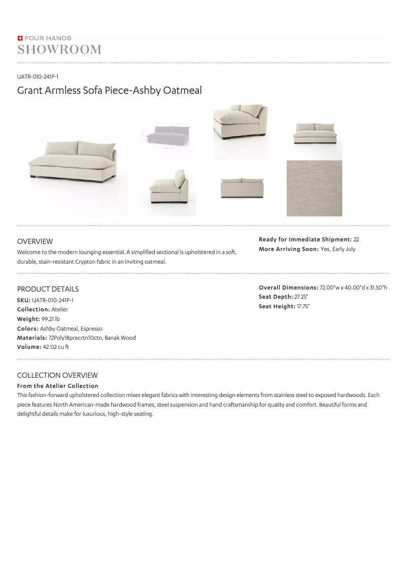 Página 1 del manual Manual de usuario Four Hands UATR-010-241P-1