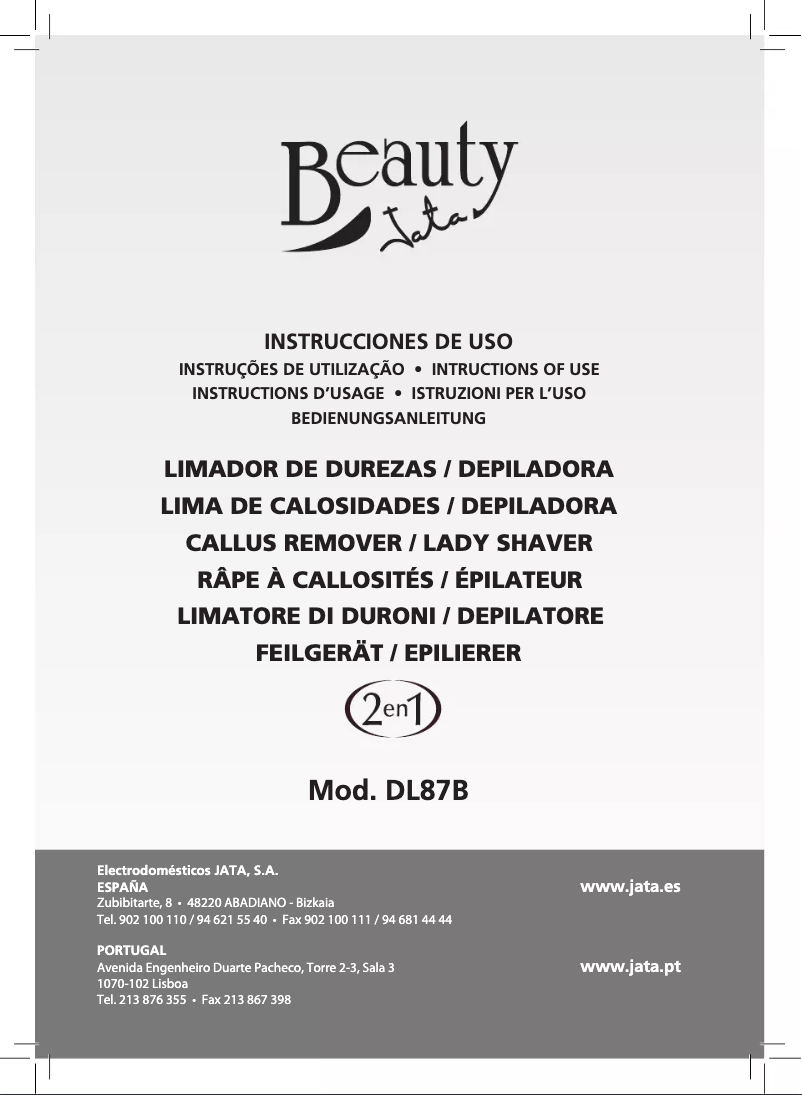 Imagen de la primera página del manual del dispositivo DL87B