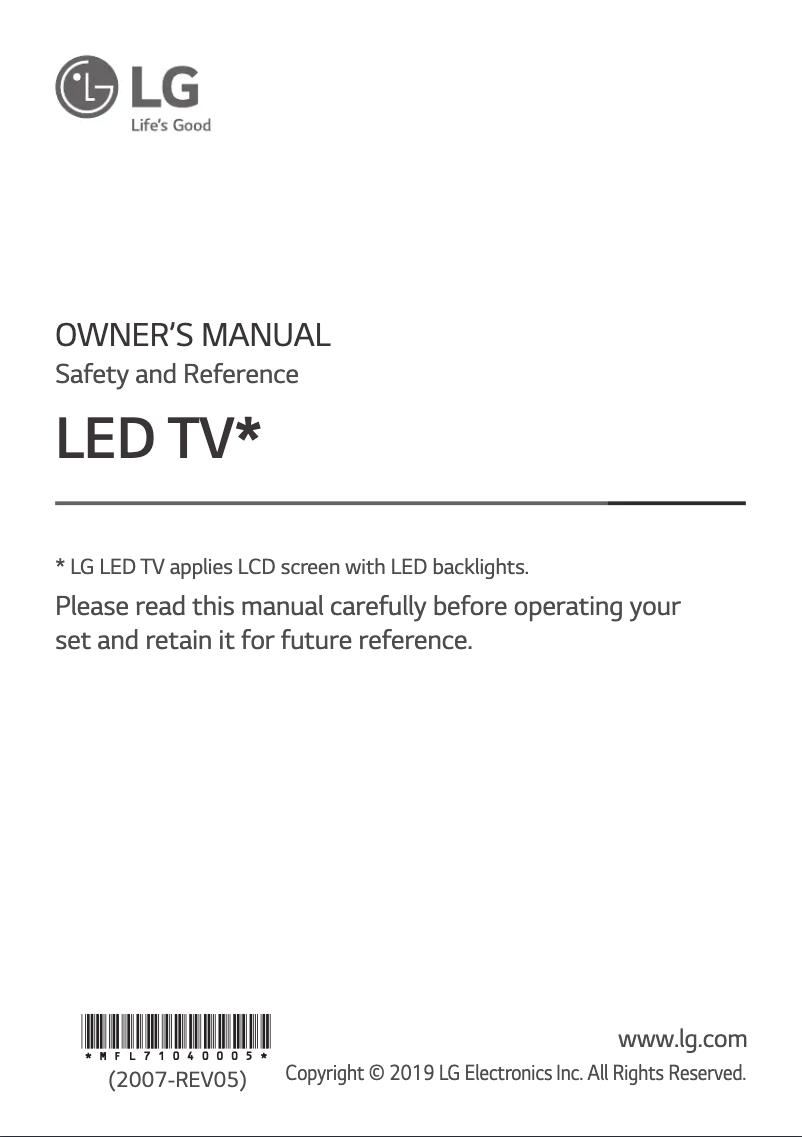 Página nº 1 - Manual de usuario LG 65SM8000PLA