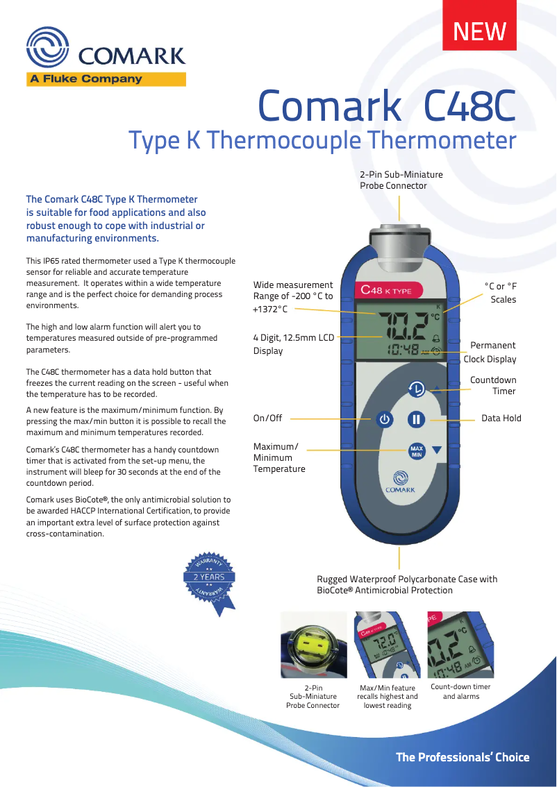 Página 1 del manual Ficha técnica Comark C48C