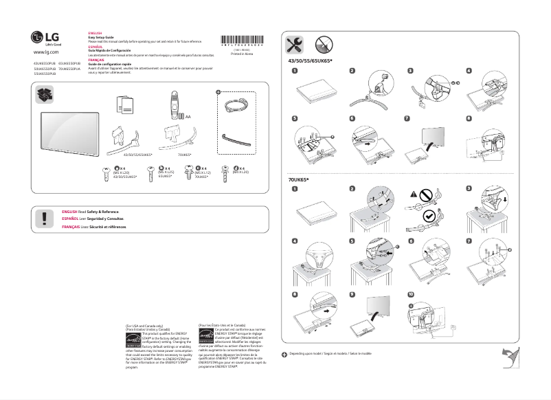 Imagen de la primera página del manual del dispositivo 43UK6550PUB
