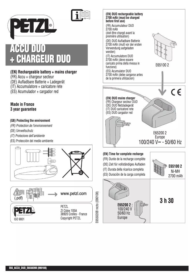 Imagen de la primera página del manual del dispositivo ACCU DUO +