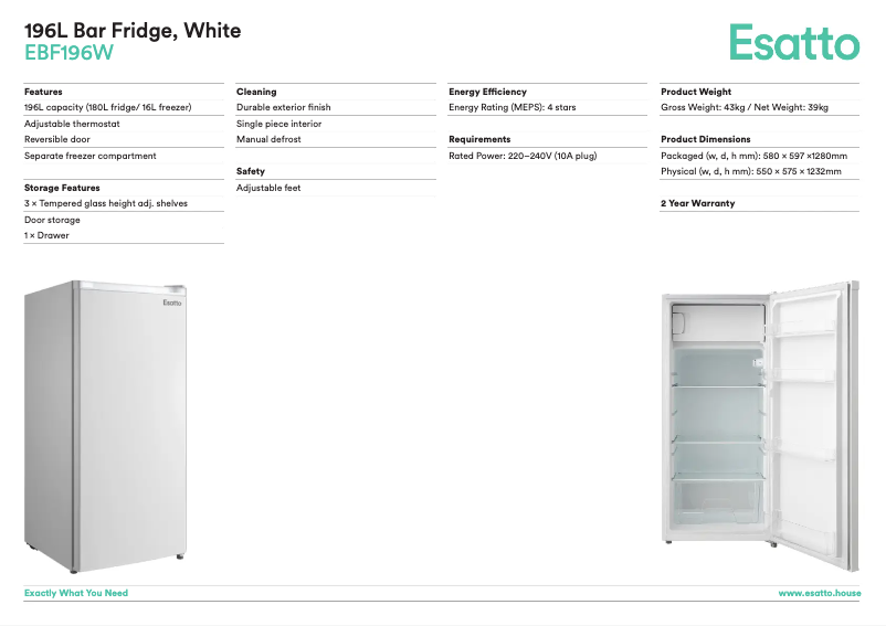 Imagen de la primera página del manual del dispositivo EUF232WE