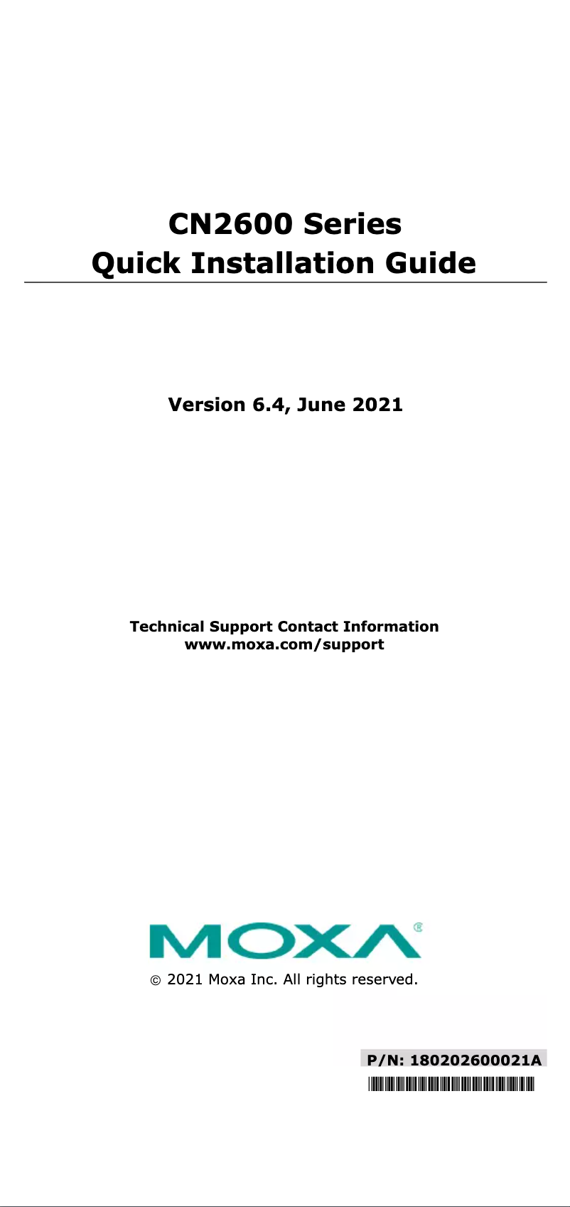 Página 1 del manual Manual de usuario Moxa CN2650
