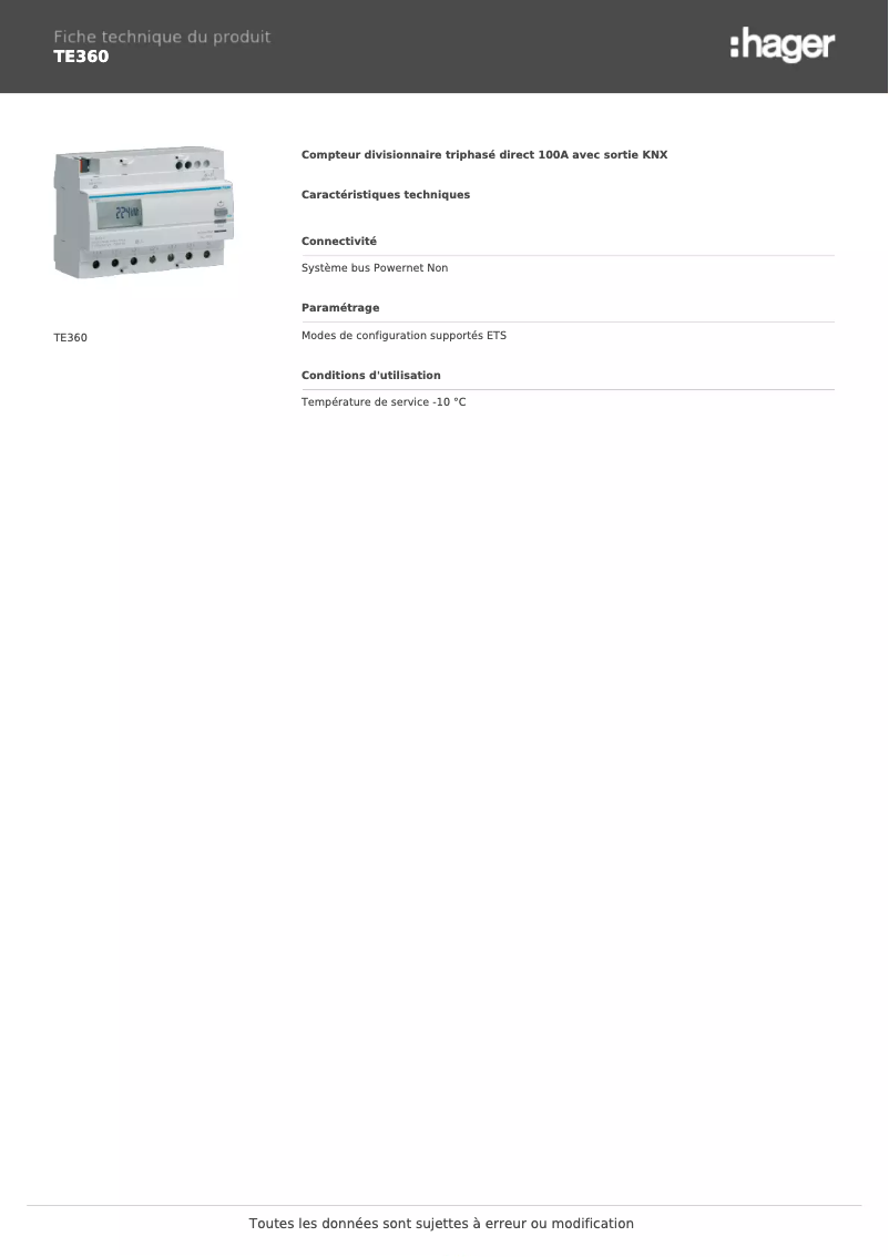 Imagen de la primera página del manual del dispositivo TE360