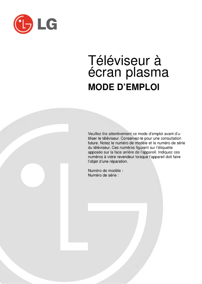 Página nº 1 - Manual de usuario LG 42PX3RVB