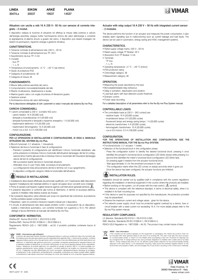 Imagen de la primera página del manual del dispositivo 30474.G