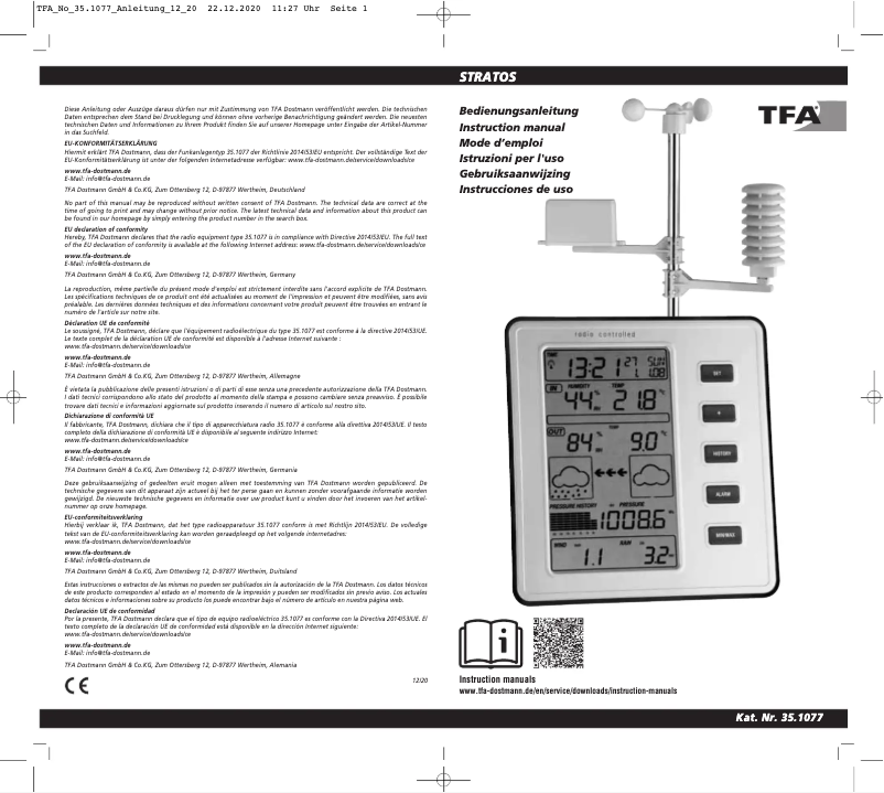 Imagen de la primera página del manual del dispositivo Stratos 35.1077