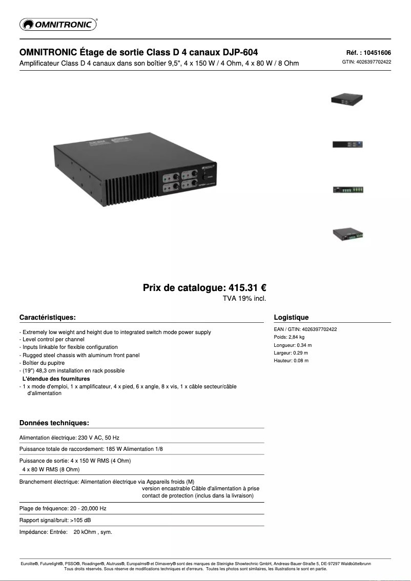 Página nº 1 - Ficha técnica Omnitronic DJP-604