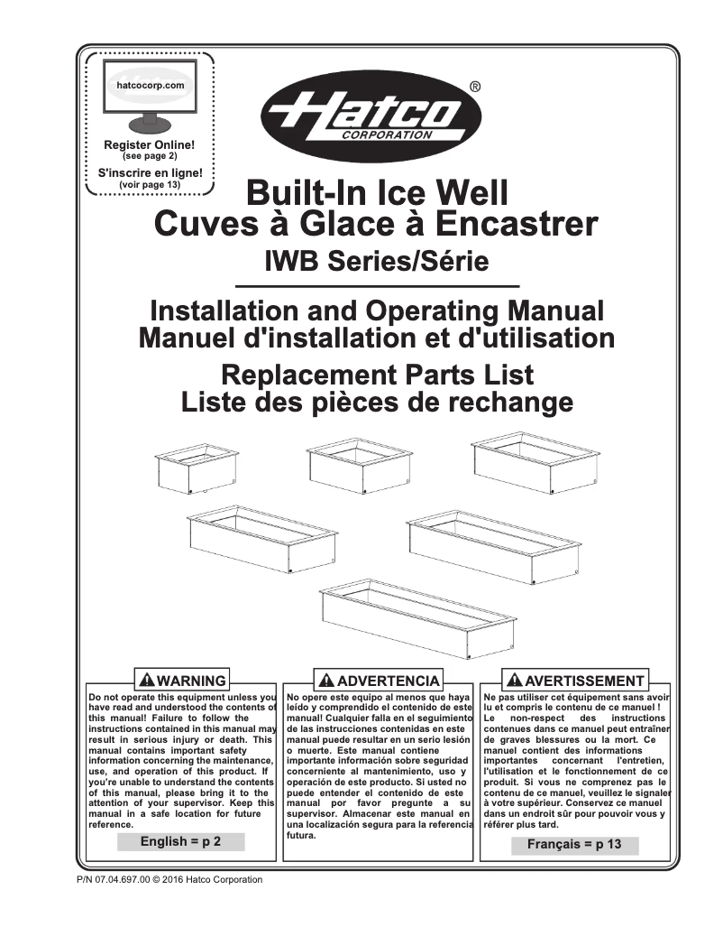 Página 1 del manual Manual de usuario Hatco IWB-4