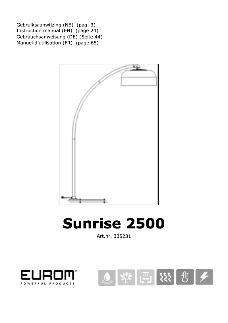 Imagen de la primera página del manual del dispositivo Sunrise 2500
