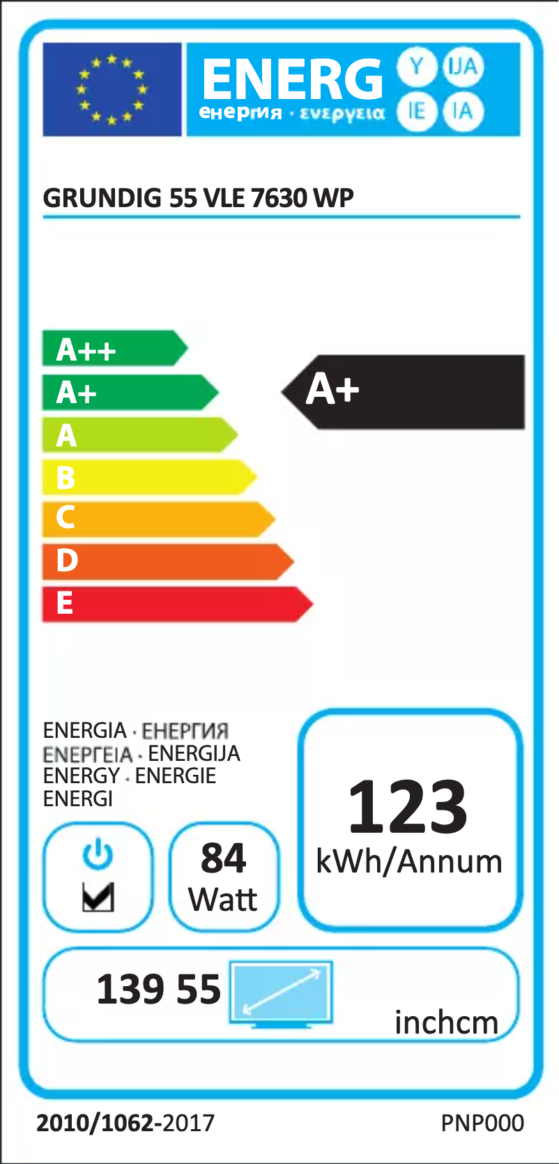 Imagen de la primera página del manual del dispositivo 55 VLE 7630 WP