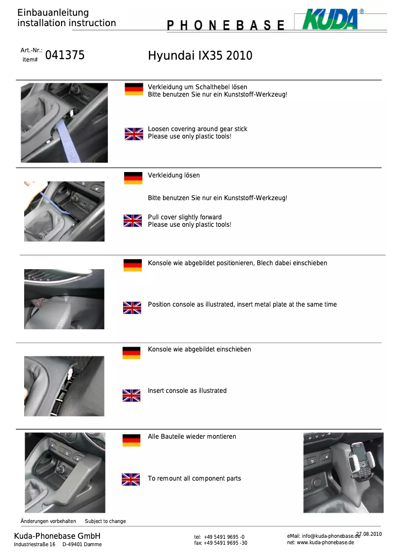 Imagen de la primera página del manual del dispositivo 041375