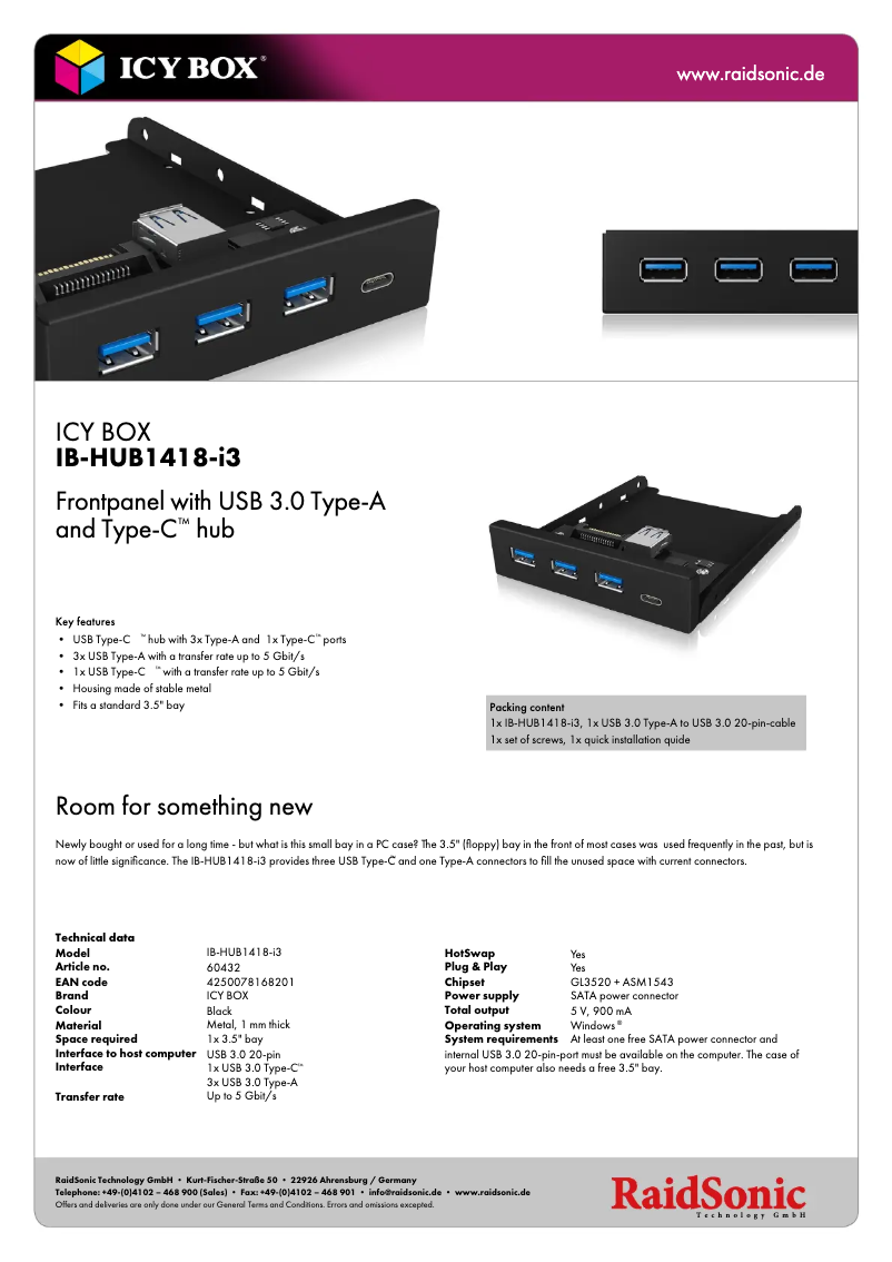 Imagen de la primera página del manual del dispositivo IB-HUB1418-i3