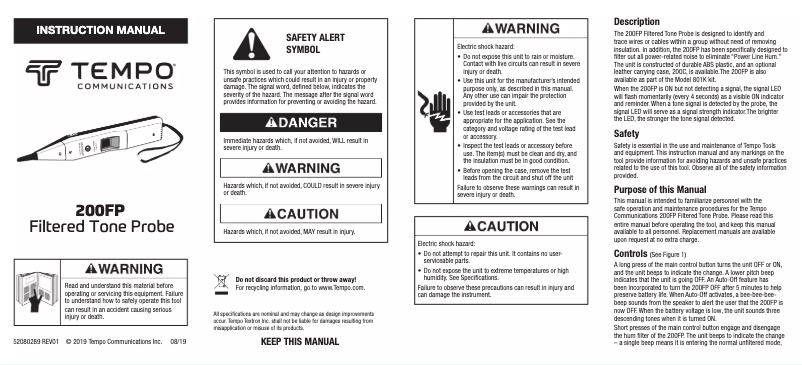 Imagen de la primera página del manual del dispositivo tem