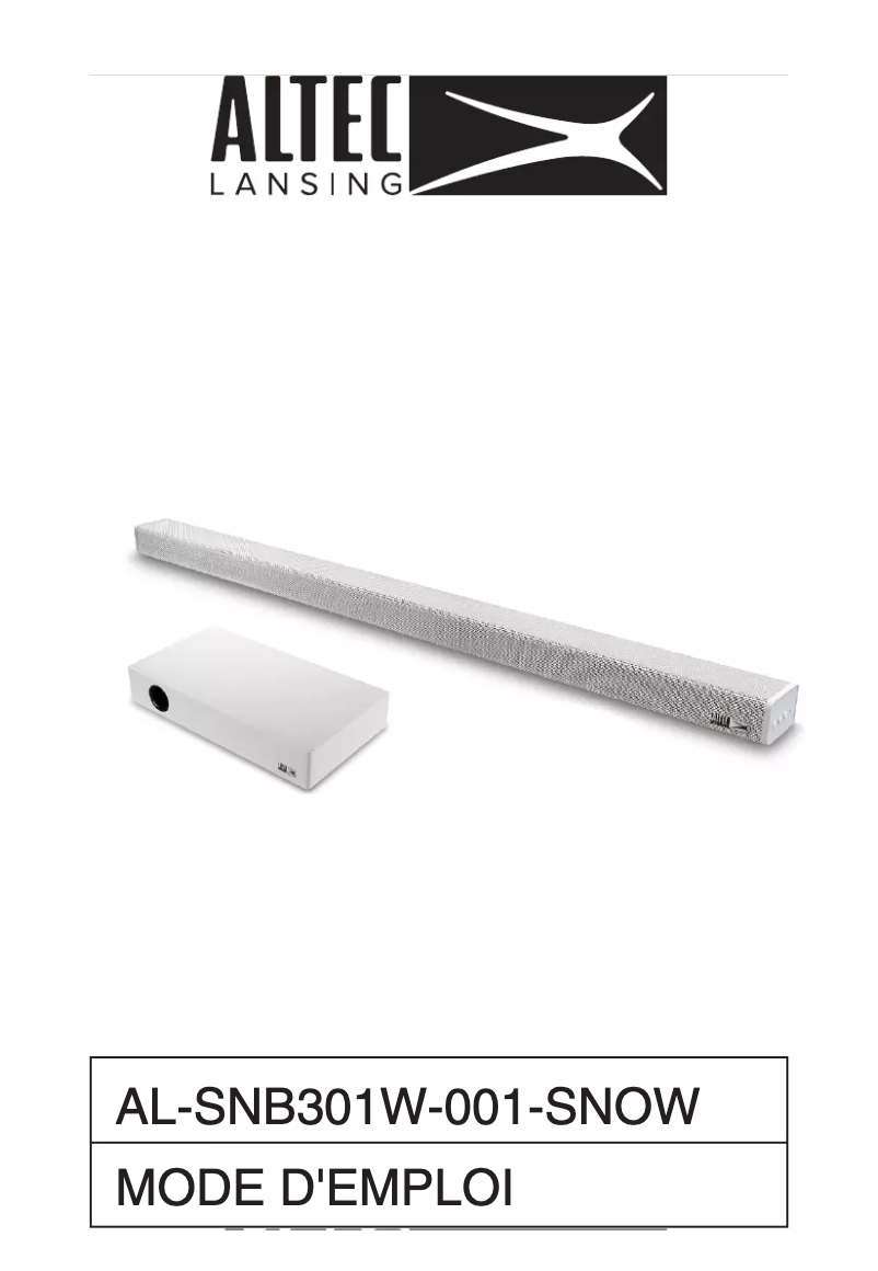 Página nº 1 - Manual de usuario Altec Lansing Snow Sound Bar AL-SNB301W-001-SNOW