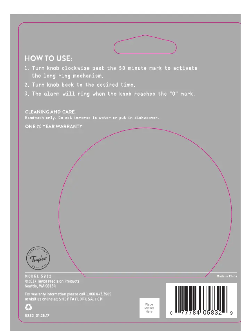 Imagen de la primera página del manual del dispositivo 5832