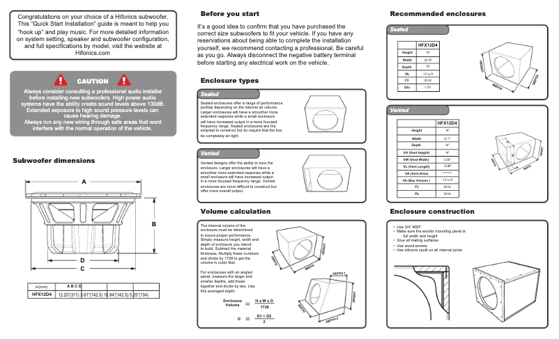 Imagen de la primera página del manual del dispositivo HFX12D4