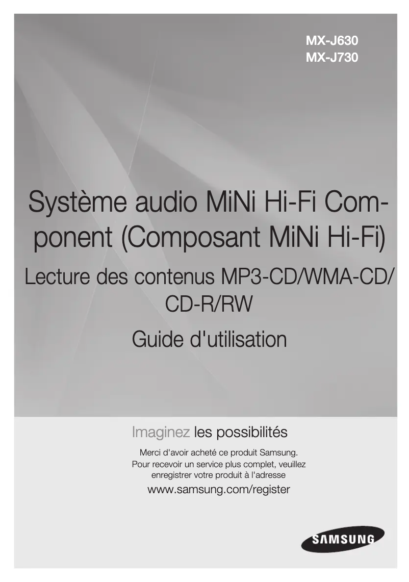 Imagen de la primera página del manual del dispositivo MX-J630