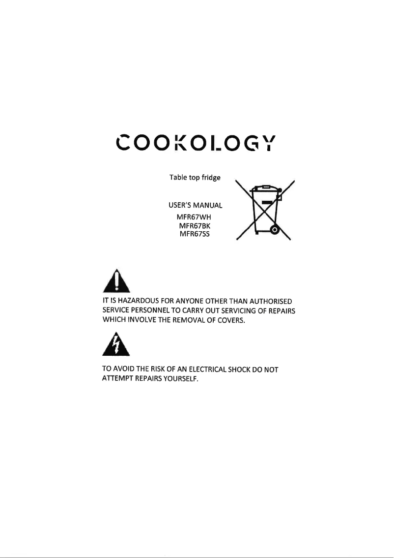 Página 1 del manual Manual de usuario Cookology MFR67WH