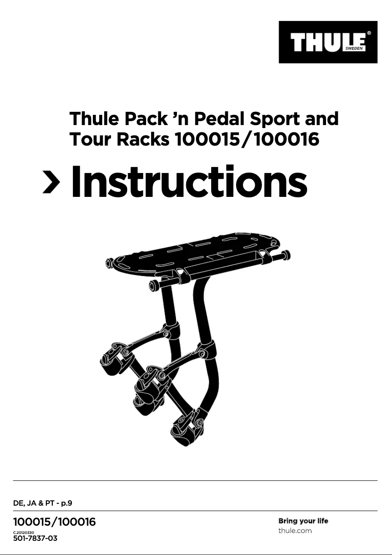 Página 1 del manual Manual de usuario Thule Pack 'n Pedal Sport Rack