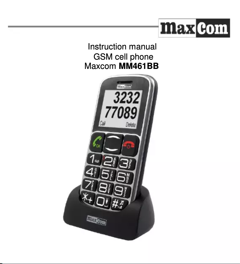 Imagen de la primera página del manual del dispositivo MM461