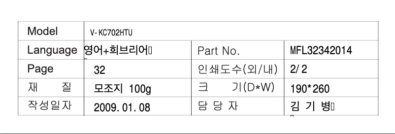 Imagen de la primera página del manual del dispositivo V-KC702HTU