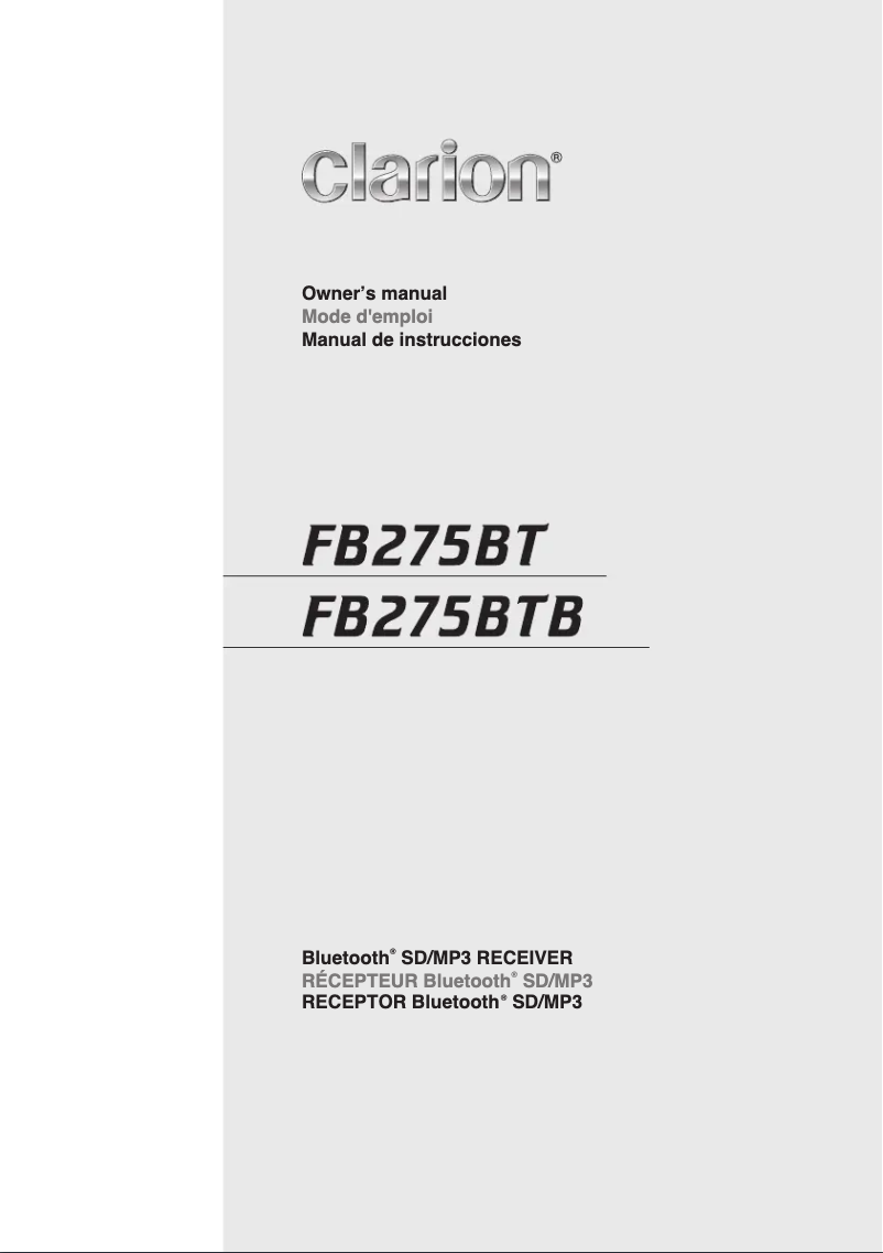 Imagen de la primera página del manual del dispositivo FB275BT