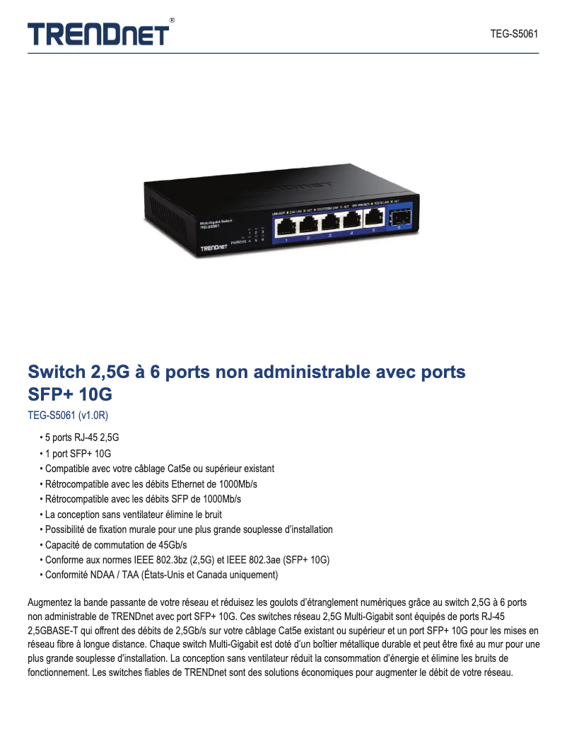 Imagen de la primera página del manual del dispositivo TEG-S5061