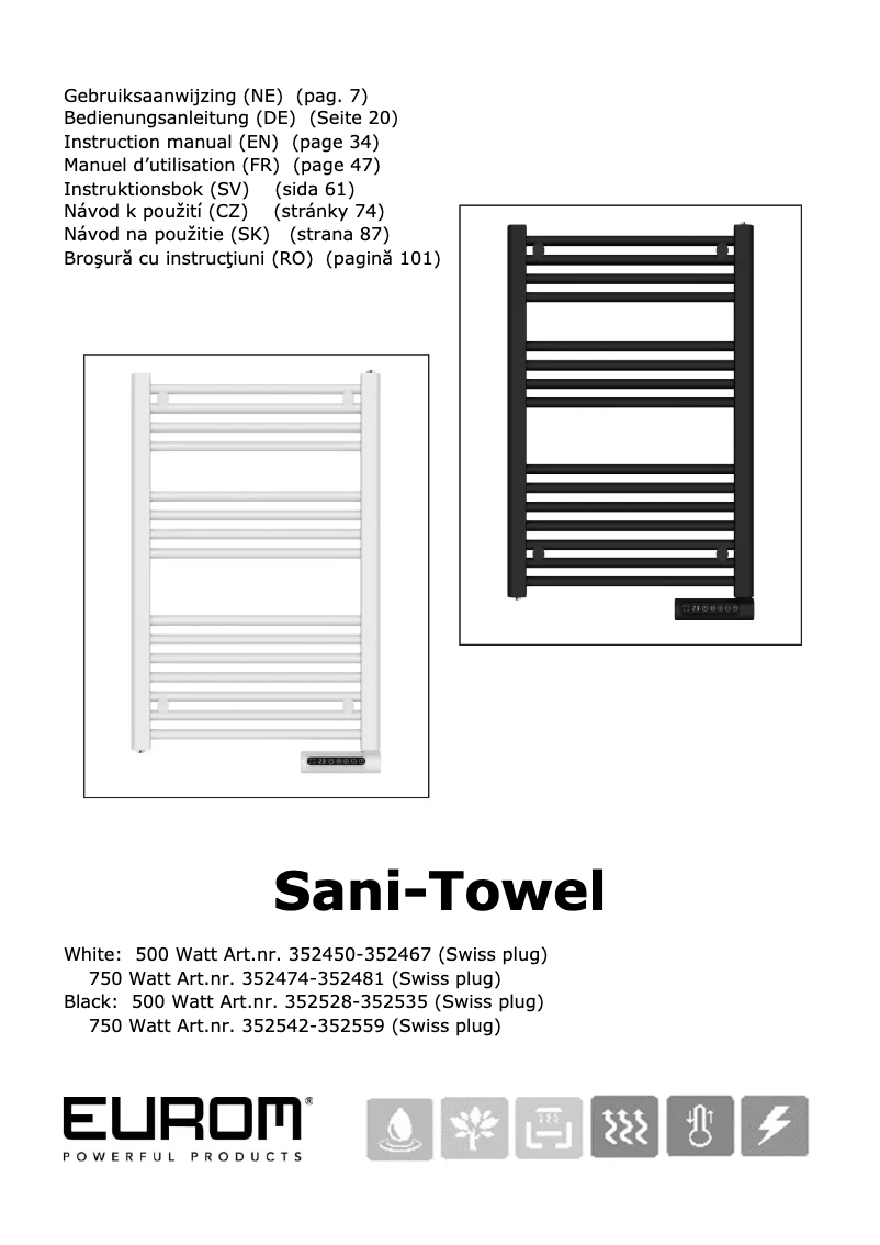 Página nº 1 - Manual de usuario Eurom Sani-Towel