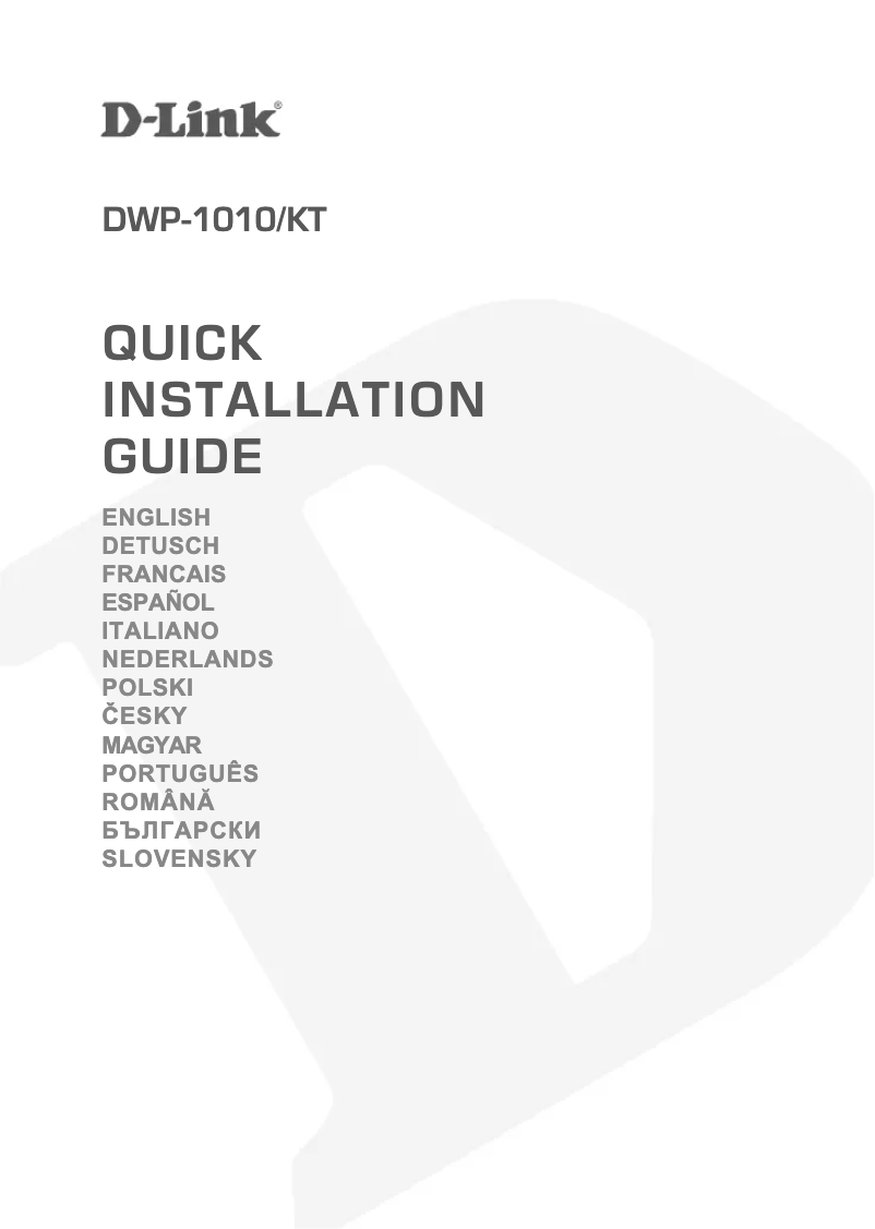 Página 1 del manual Guía de instalación D-Link DWP-1010