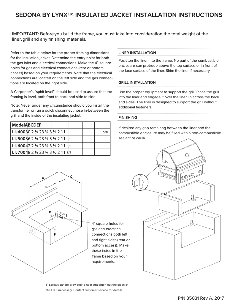 Imagen de la primera página del manual del dispositivo LIJ700