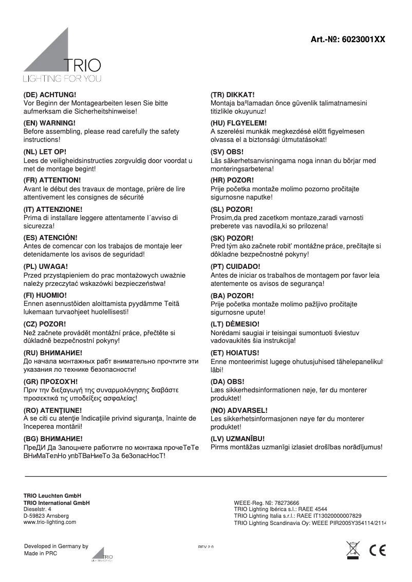 Imagen de la primera página del manual del dispositivo Moony 602300145