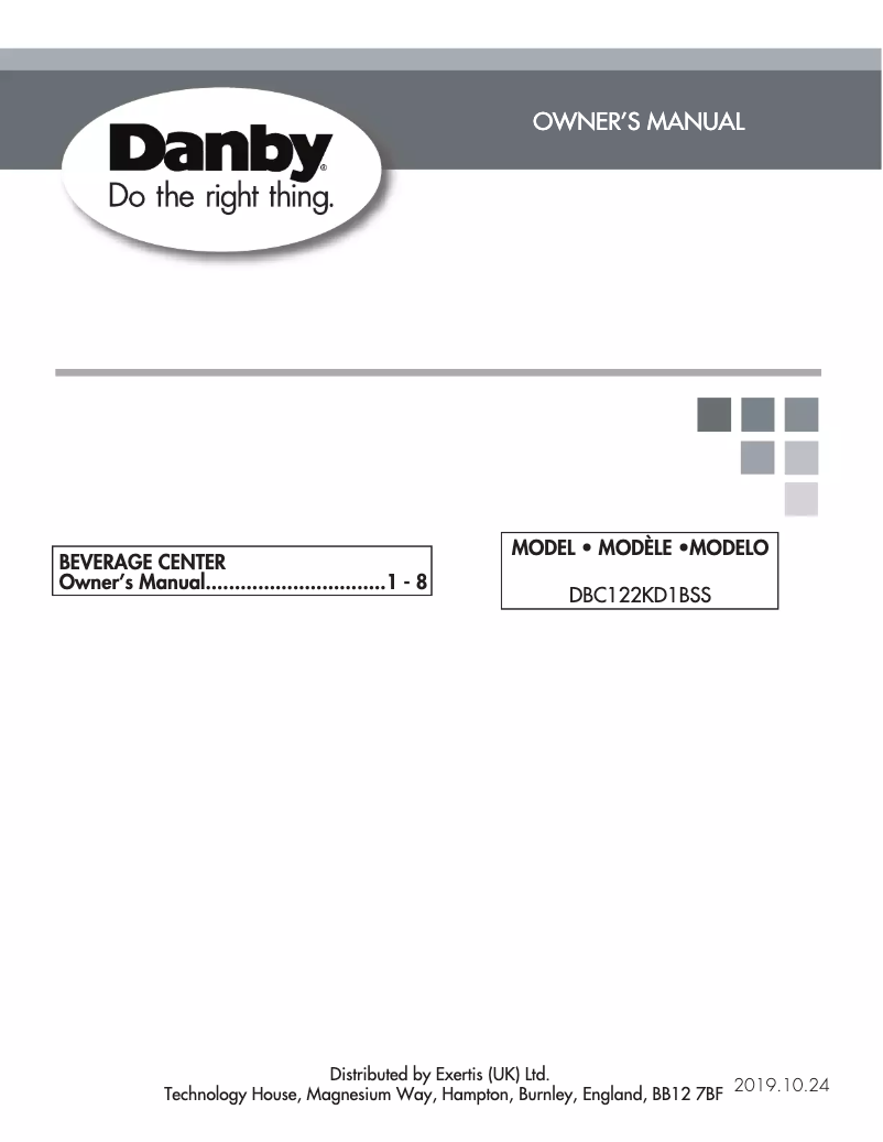 Página nº 1 - Manual de usuario Danby DBC122KD1BSS