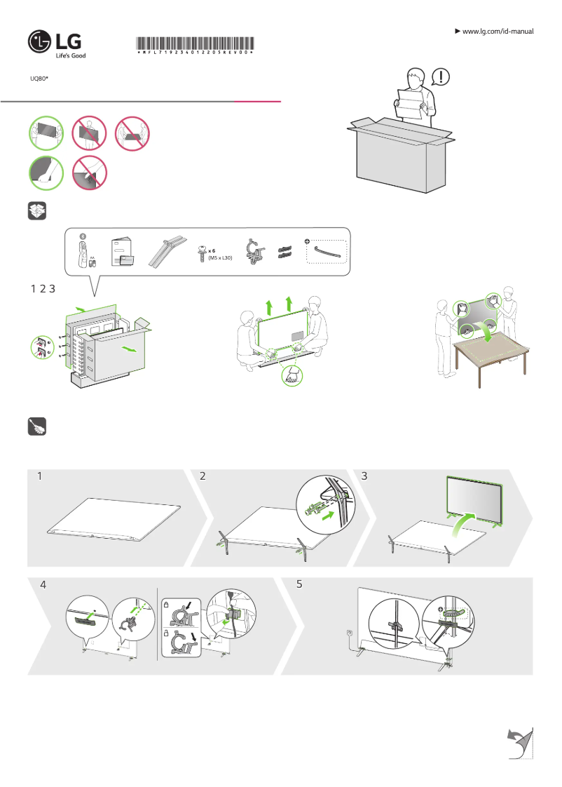Imagen de la primera página del manual del dispositivo 86UQ801C0LB