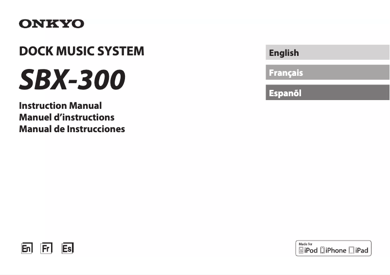 Imagen de la primera página del manual del dispositivo SBX-300