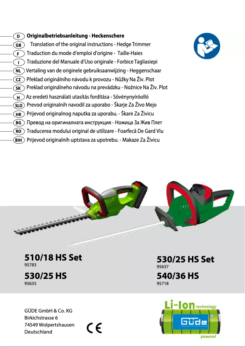 Página 1 del manual Manual de usuario Güde 510/18 HS Set