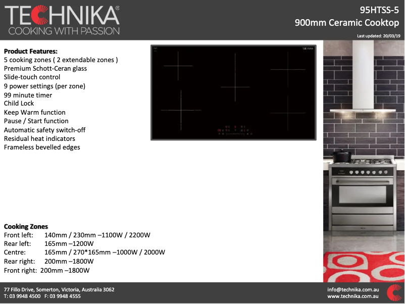 Página 1 del manual Ficha técnica Technika 95HTSS-5