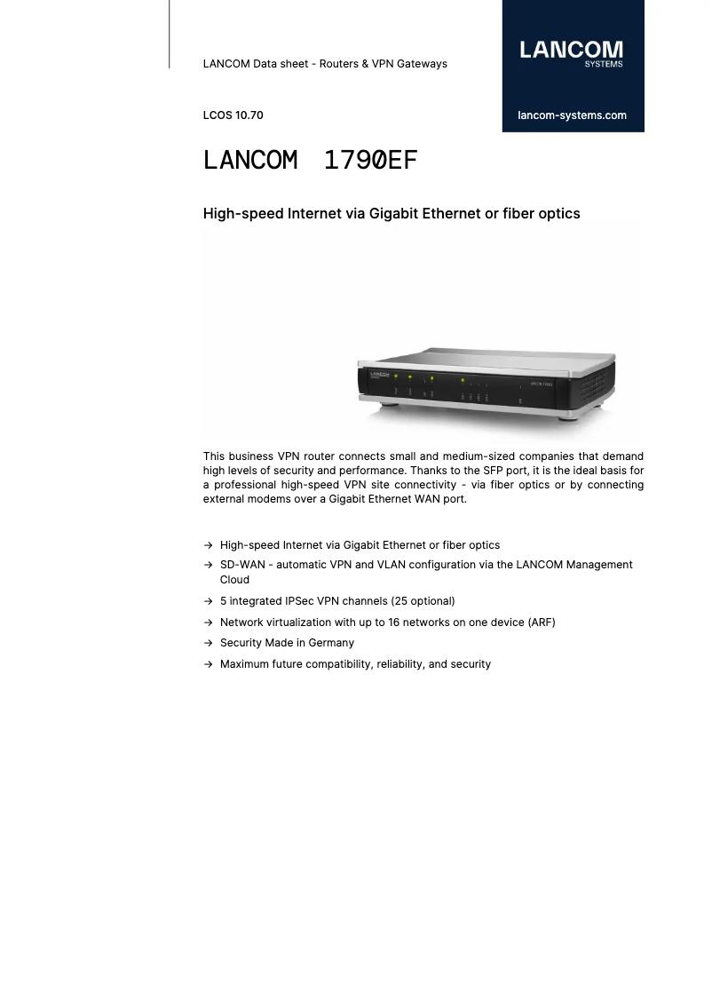 Imagen de la primera página del manual del dispositivo 1790EF