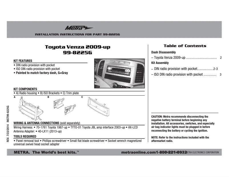 Imagen de la primera página del manual del dispositivo 99-8225G